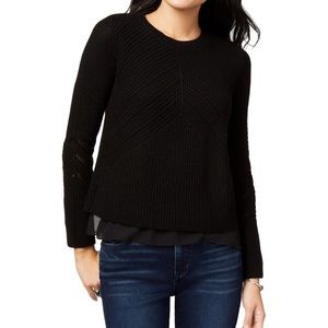 🆕NWT Lucky Brand Nico Chiffon Hem Knit Sweater
